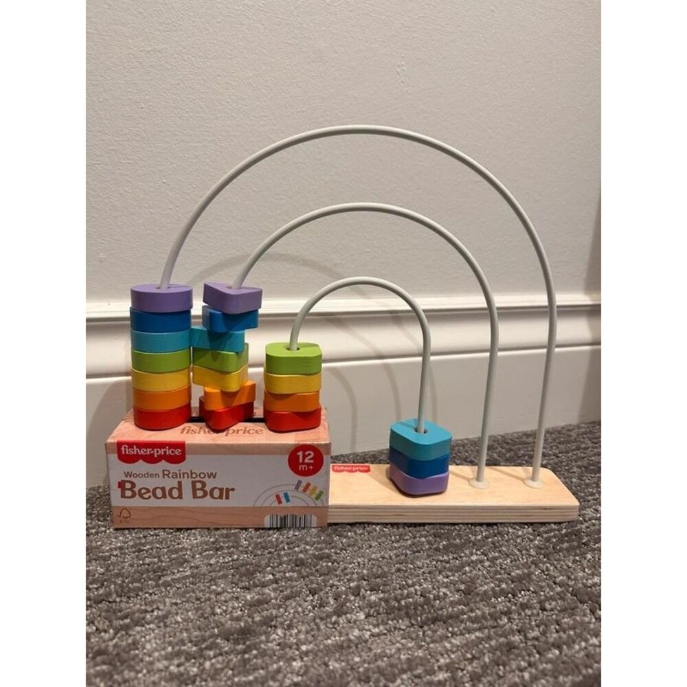 Fisher Price Wooden Rainbow Bead Bar